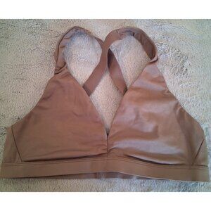 Victoria Secret Sport Bra Size L Khaki Wireless Unlined Crossback Pullover